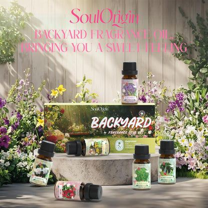 Soulorigin Backyard Fragrance Oils Set - Floral Diffuser Oils Gift (Gardenia, Rose, Lavender)
