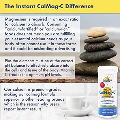 Sunshine Vitamins Instant CalMag-C - Fast-Acting Calcium, Magnesium & Vitamin C for Sleep