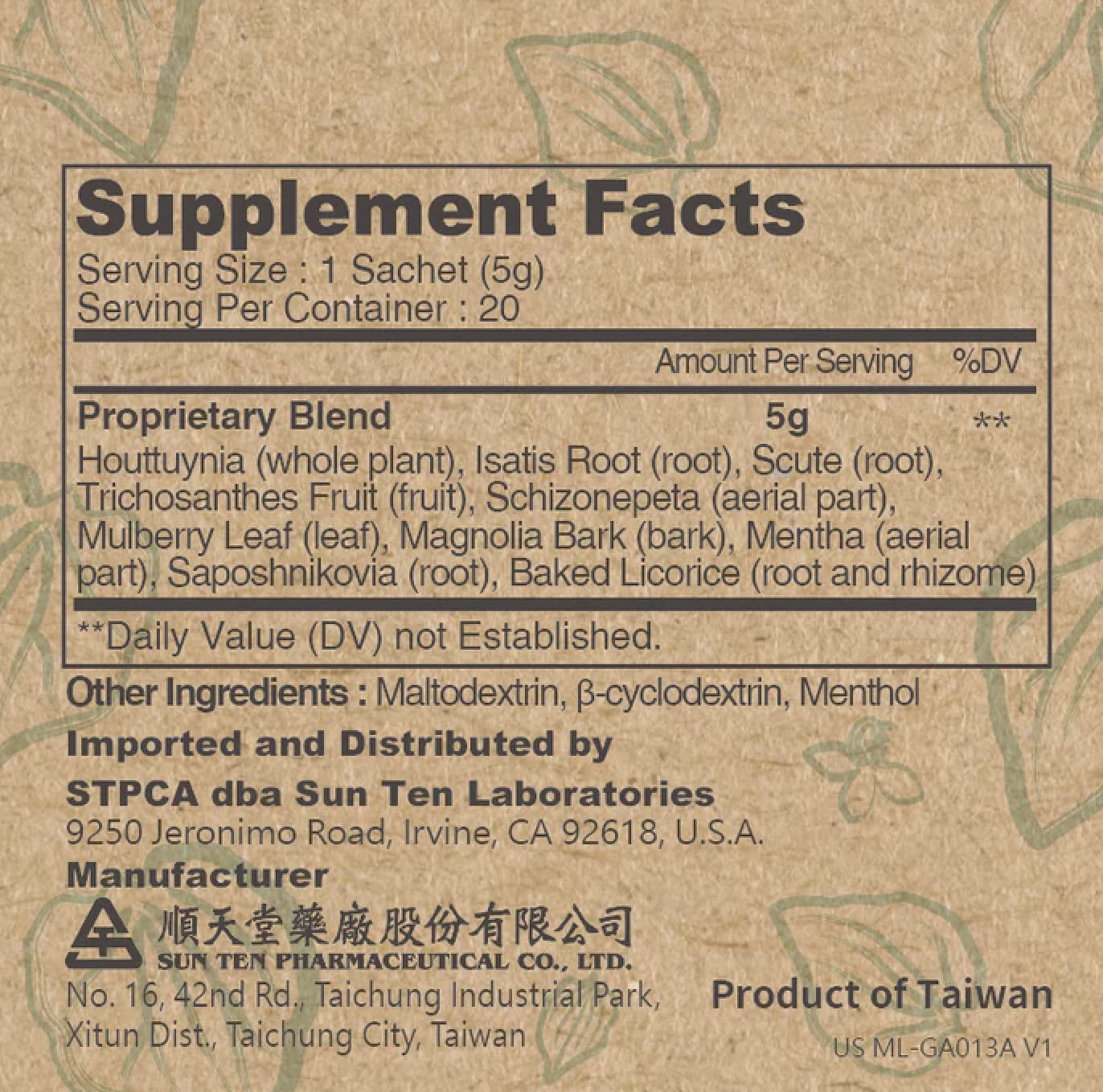 SUNTEN RespireAid™ All-Natural Lung Cleanse & Detox | 100g (20 Sachets) - 5g per Sachet