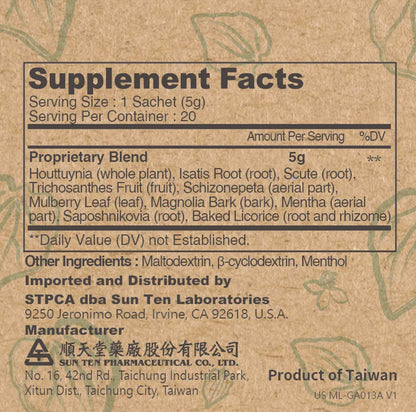 SUNTEN RespireAid™ All-Natural Lung Cleanse & Detox | 100g (20 Sachets) - 5g per Sachet