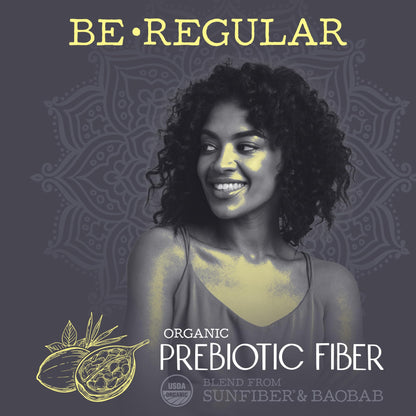 Sunwarrior Be Well Prebiotic Fiber Supplement - Organic Plant-Powered Gut Health (Vegan, Non-GMO) 8oz Pouch | 30 Servings