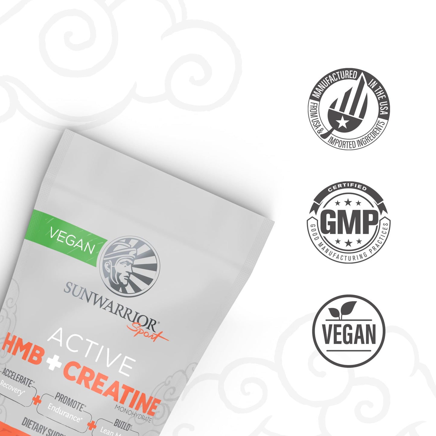Sunwarrior Creatine HMB Monohydrate Powder – 240g | Pre-Workout Supplement for Men & Women