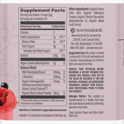 Sunwarrior Creatine for Women – Vegan Monohydrate Powder, Raspberry Lemonade (50 Servings)