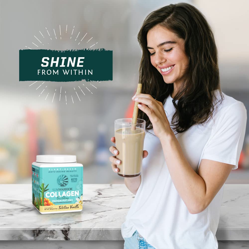 Vegan Collagen Protein Powder Plant-Based | Hyaluronic Acid & Biotin | Vanilla 20 Servings | Sunwarrior