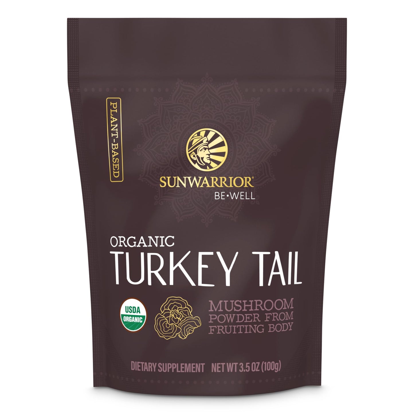 Sunwarrior Organic Turkey Tail Mushroom Powder | Immune Support & Gut Health | 100g Pouch