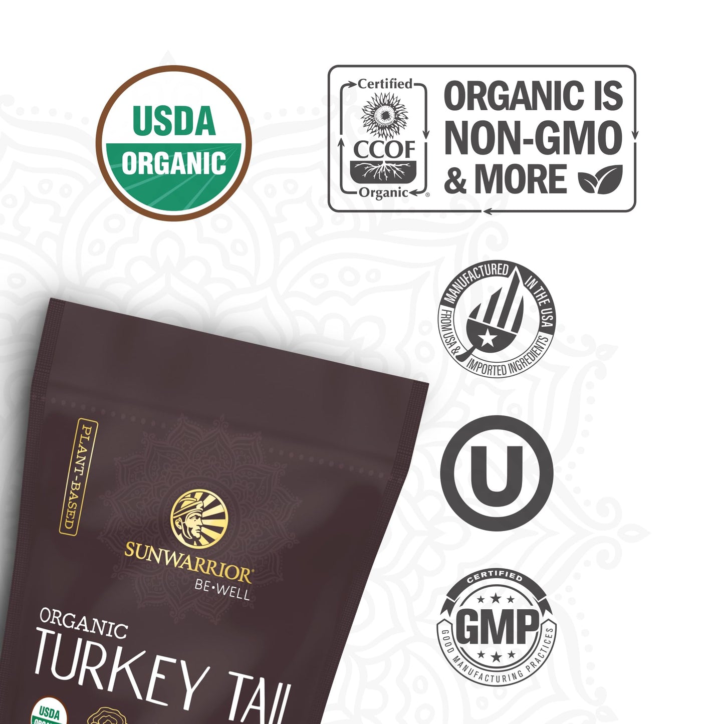 Sunwarrior Organic Turkey Tail Mushroom Powder | Immune Support & Gut Health | 100g Pouch