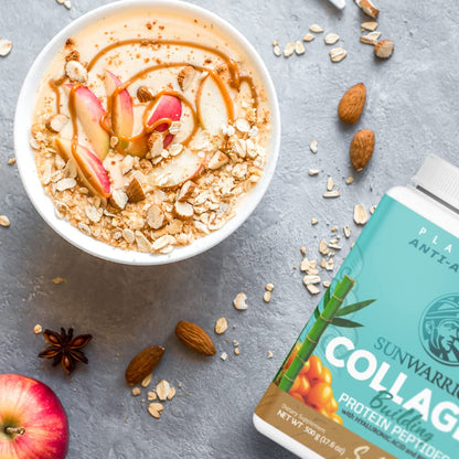 Sunwarrior Vegan Collagen Protein Powder for Women – Plant-Based, Salted Caramel, 20 Servings
