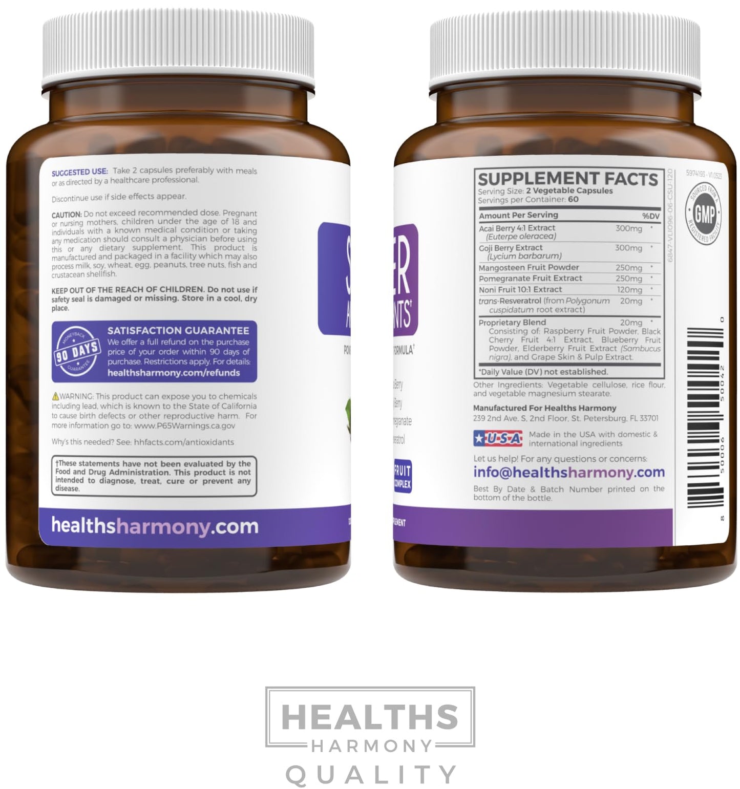 Super Antioxidants Supplement for Women & Men – High Potency Vegan (120 Capsules)