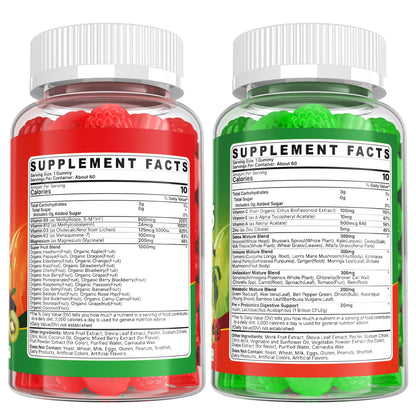 Super Greens Gummies - Spirulina, Chlorella & Probiotics (120ct)