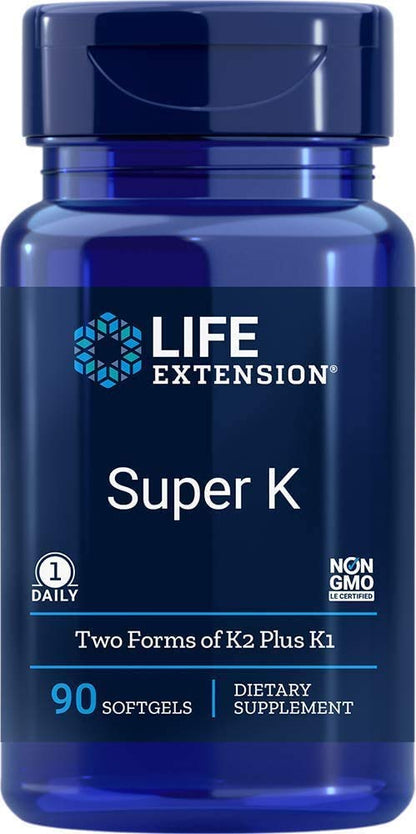 Super K with Advanced K2 Complex - 90 ct | Life Extension BritishVita | Premium UK Vitamins & Wellness Supplements
