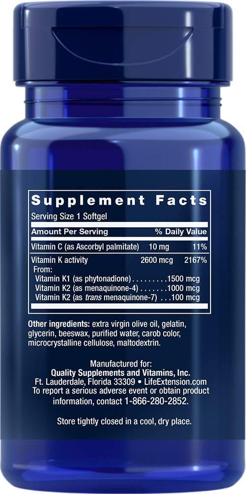 Super K with Advanced K2 Complex - 90 ct | Life Extension BritishVita | Premium UK Vitamins & Wellness Supplements