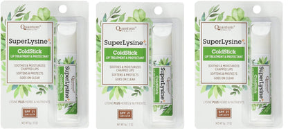 Super Lysine Plus+ ColdStick SPF 21 0.18 oz Regular – Pack of 3 by Quantum Research
