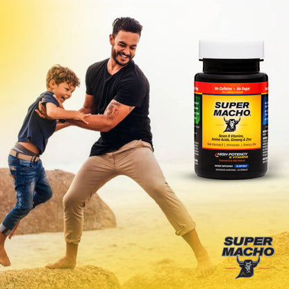 Super Macho: High-Potency B Vitamins & Amino Acids for Active Men