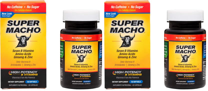 Super Macho Dietary Supplement – High Potency Zinc & 7 B Vitamins, Made in USA, 50 Softgels (2 Pack)