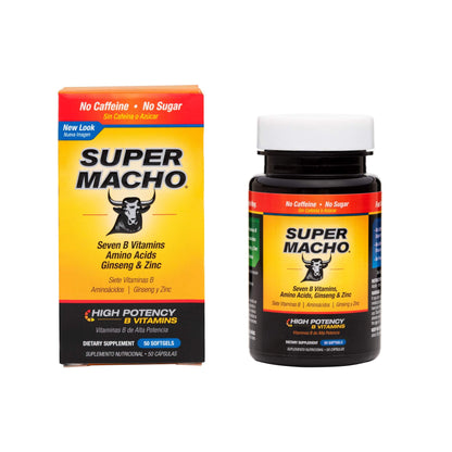Super Macho: High-Potency Zinc + 7 B Vitamins - USA Made, 50 Softgels