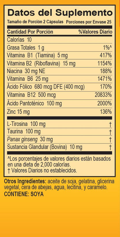 Super Macho Dietary Supplement – High Potency Zinc & 7 B Vitamins, Made in USA, 50 Softgels (2 Pack)