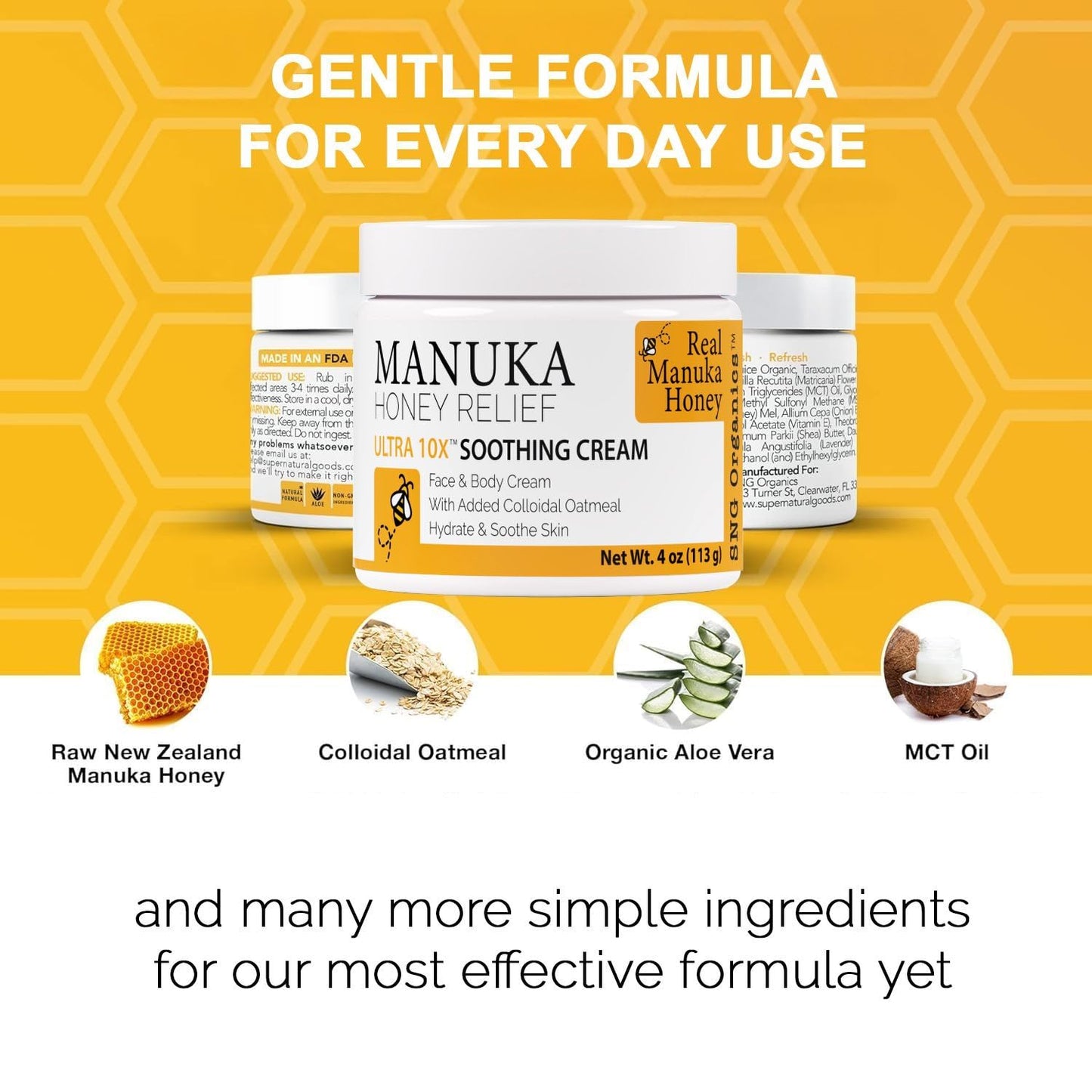 Super Natural Goods Manuka Honey Cream (4oz) – Hydrating Body Lotion