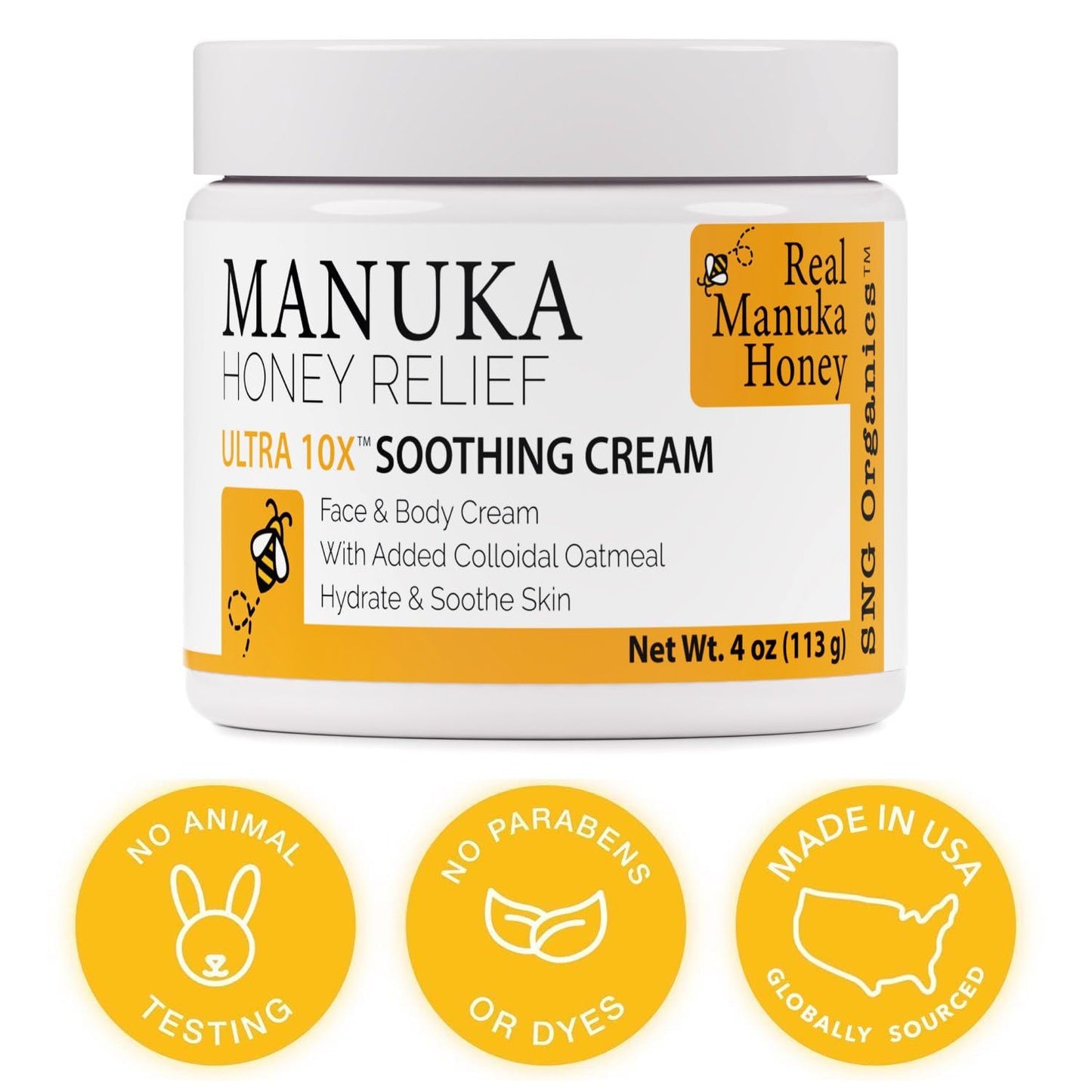 Super Natural Goods Manuka Honey Cream (4oz) – Hydrating Body Lotion