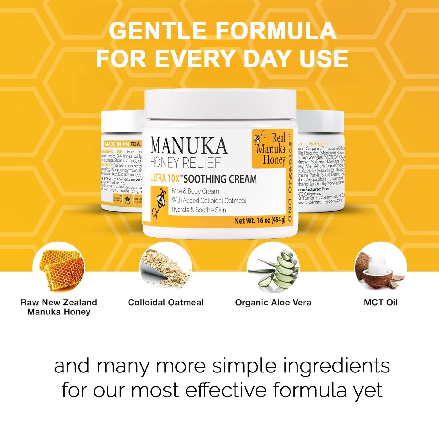 Super Natural Goods Manuka Honey Cream (8oz) – Hydrating Body Lotion for All Skin Types | Real Manuka Honey, Aloe Vera & Cocoa Butter