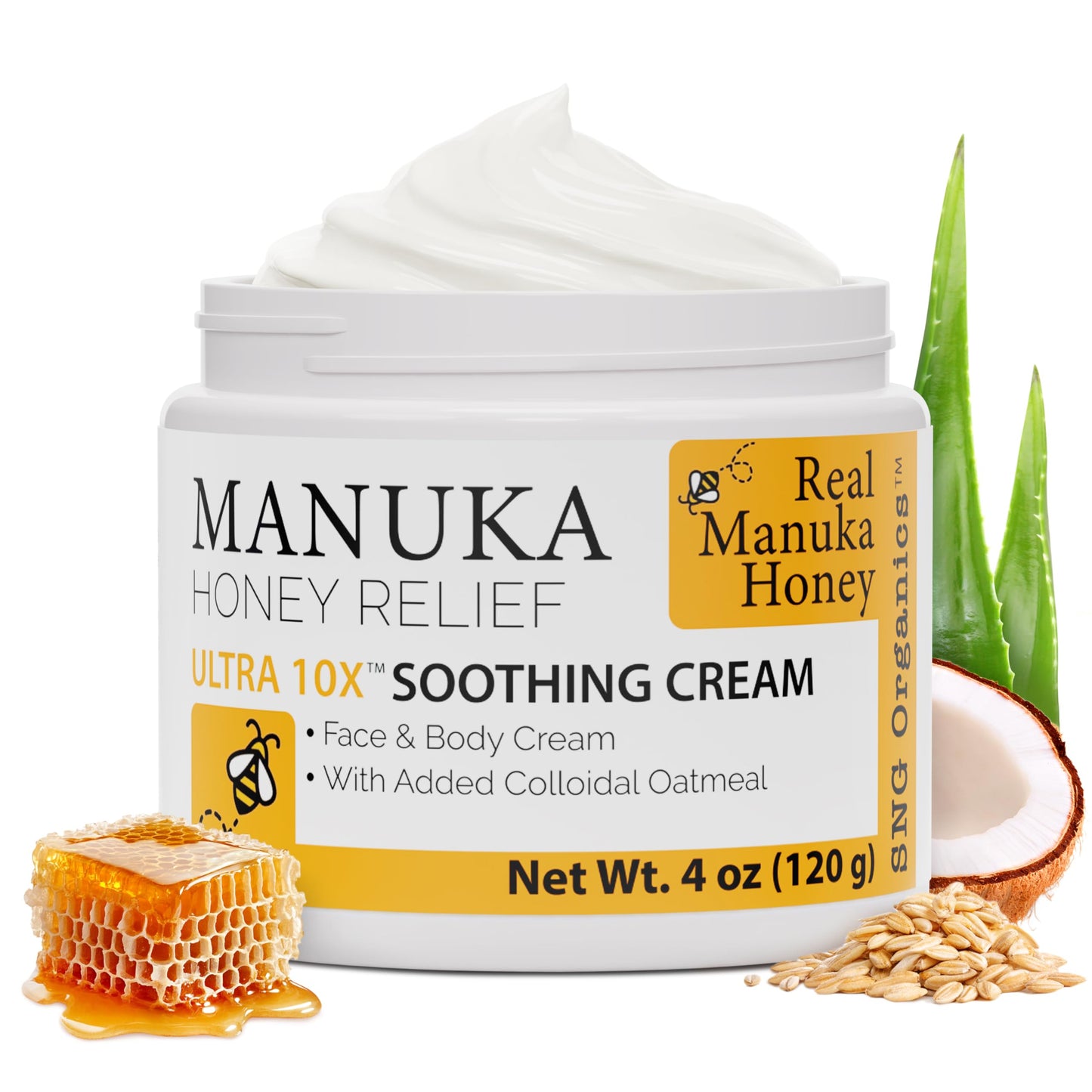 Super Natural Goods Manuka Honey Cream (4oz) – Hydrating Body Lotion