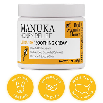 Super Natural Goods Manuka Honey Cream (8oz) – Hydrating Body Lotion for All Skin Types | Real Manuka Honey, Aloe Vera & Cocoa Butter