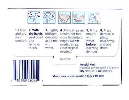 Super Poligrip Comfort Seal Denture Adhesive Strips – 40 Count (Pack of 4)