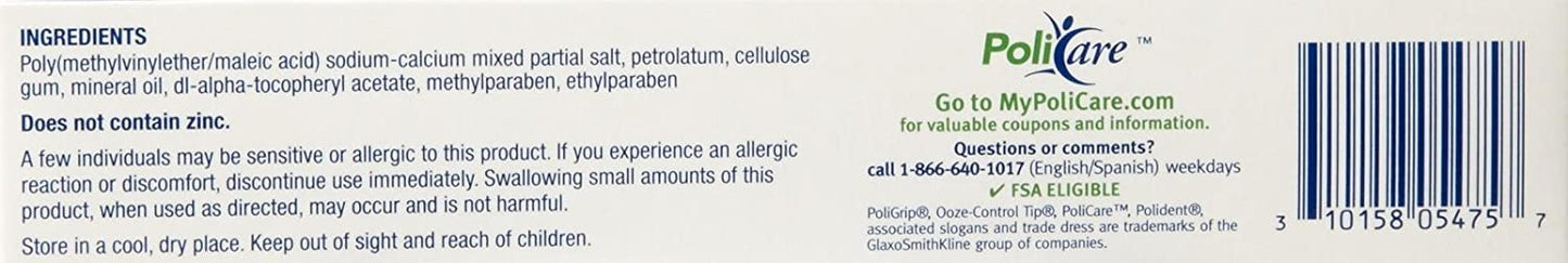 SUPER POLIGRIP Denture Adhesive Cream Extra Care 2.20 oz – Packs of 6