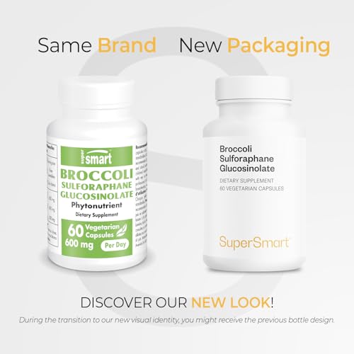 SuperSmart Broccoli Sulforaphane 600mg | 10% SGS with Myrosinase | Non-GMO & Gluten Free | 60 Veg Capsules