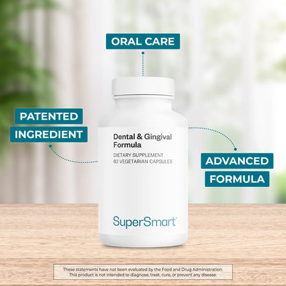 SuperSmart - Dental & Gingival Formula (Patented) - TEES-10 - 60 Vegetarian Capsules - Non-GMO & Vegan - Oral Care Supplement