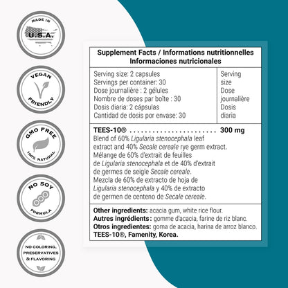SuperSmart - Dental & Gingival Formula (Patented) - TEES-10 - 60 Vegetarian Capsules - Non-GMO & Vegan - Oral Care Supplement