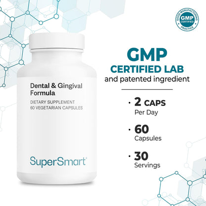 SuperSmart - Dental & Gingival Formula (Patented) - TEES-10 - 60 Vegetarian Capsules - Non-GMO & Vegan - Oral Care Supplement