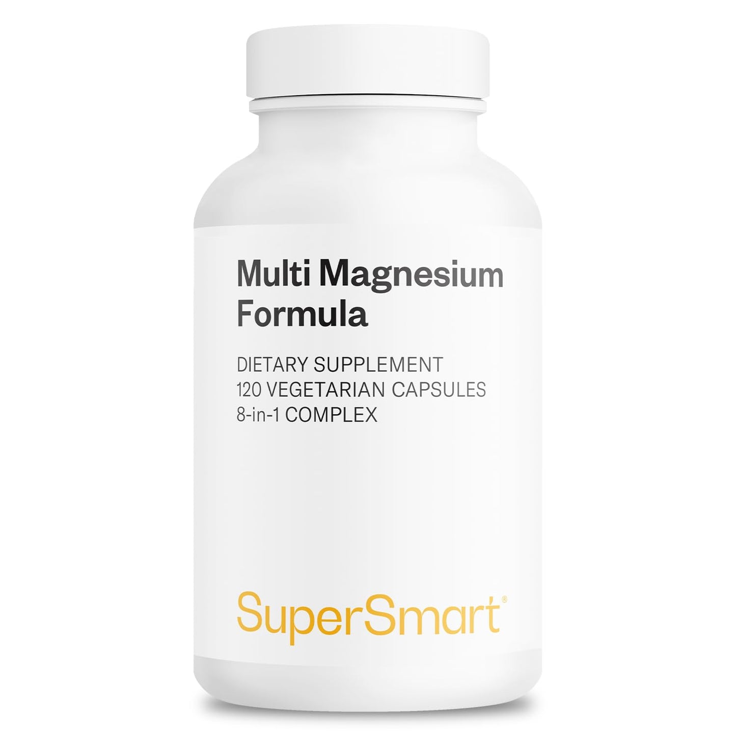 SuperSmart Multi Magnesium Formula (Previously Optimag) - Full Spectrum 8 Active Forms - Fight Magnesium Deficiency | Non-GMO & Gluten Free - 120 Vegetarian Capsules