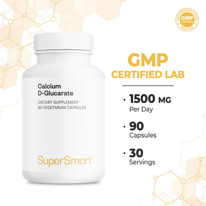 SuperSmart Calcium D-Glucarate 1500mg/day – Non-GMO, Gluten Free, 90 Veg Caps