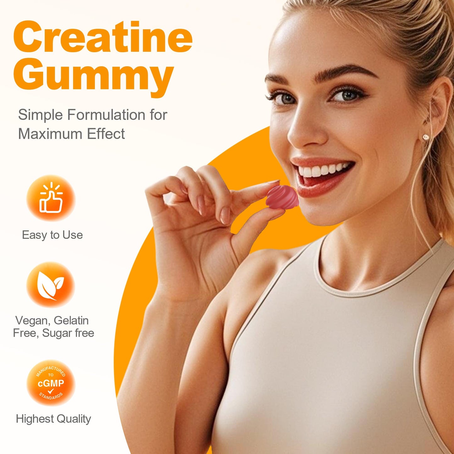 SUPERANT Creatine Gummies – 1.5g per Gummy, 90-count, Vegan