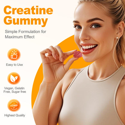SUPERANT Creatine Gummies – 1.5g per Gummy, 90-count, Vegan