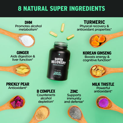 SuperBonsai Super Recovery Capsules – All-Natural Post-Celebration & Morning Relief (14 Servings)