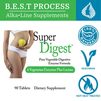 Morter HealthSystem SuperDigest – Multi-Enzyme Digestive Support with Alfalfa, Papain & Bromelain (Vegetarian Friendly)