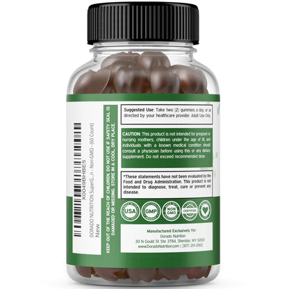 Supergreens Gummies (60 Count) – 8-Ingredient Greens for Immunity – Vegan & USA Made (Pack of 2)