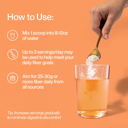 Supergut Foundational Daily Fiber Powder – Sugar Free, Vegan Prebiotic Fiber (Solnul & Sunfiber) Peach Mango, 18 Servings