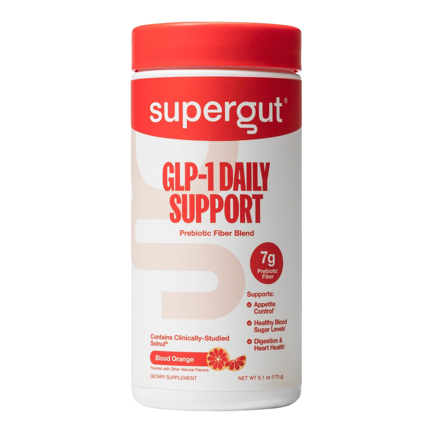 Supergut GLP1 Daily Support – Blood Orange (18 Servings) | Sugar-Free, High-Fiber