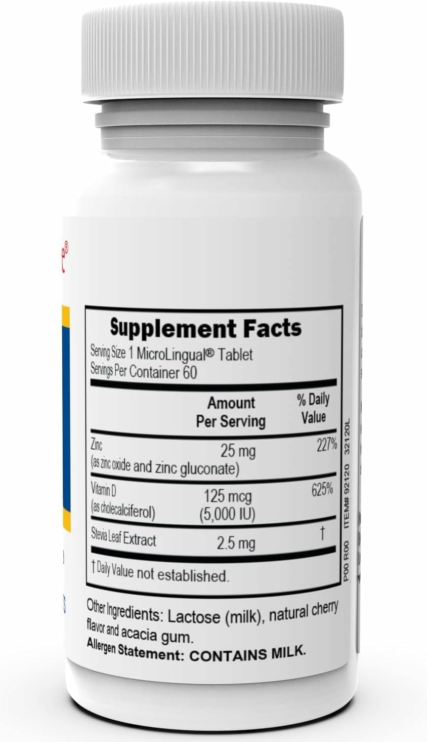 Superior Source Advanced Zinc 25 mg + Vitamin D3 5000 IU – Immune Support, 60 MicroLingual Tablets (Pack of 2) – Non-GMO & Gluten-Free