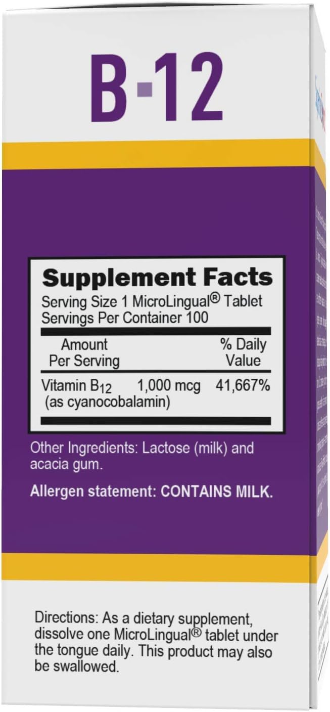 Superior Source No Shot B-12 1000 mcg Cyanocobalamin – Sublingual Tablets (Pack of 2)