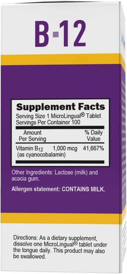 Superior Source No Shot B-12 1000 mcg Cyanocobalamin – Sublingual Tablets (Pack of 2)
