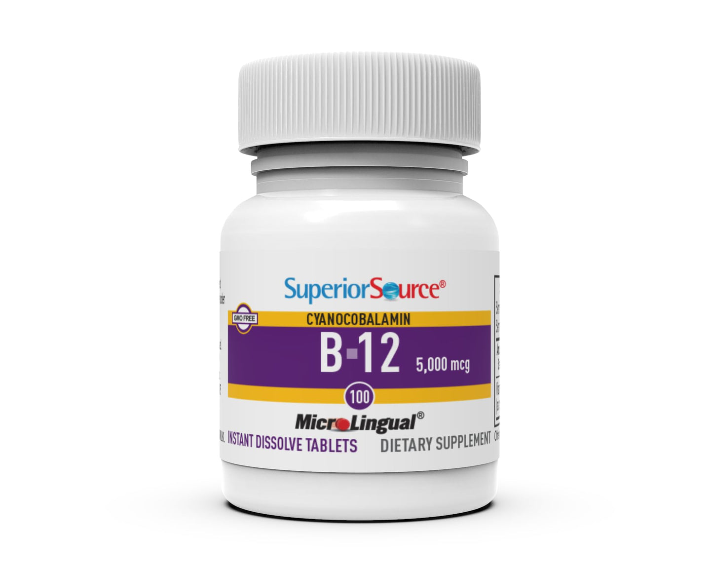 Superior Source No Shot Methylcobalamin B12 with Folic Acid – 60 Count