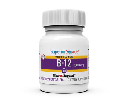 Superior Source No Shot Methylcobalamin B12 with Folic Acid – 60 Count