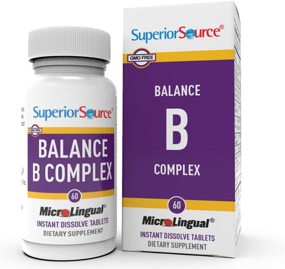 Superior Source Balance B Complex – Instant-Dissolve B Vitamins (60 Tablets)