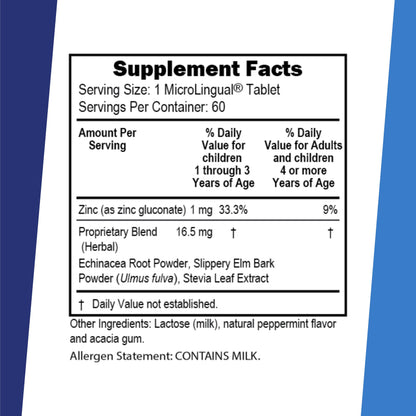 Superior Source Children's Echinacea & Zinc Lozenjets - Immune Support for Kids - Non-GMO & Gluten-Free - Peppermint - 60 MicroLingual Tablets