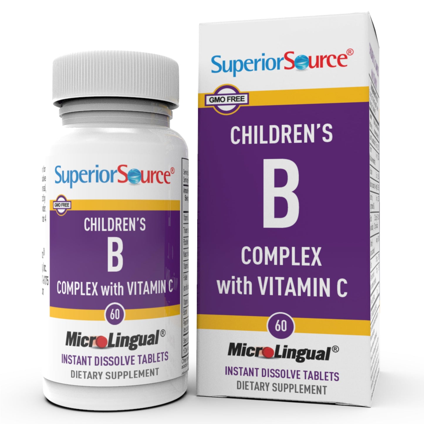 Superior Source Children's B Complex with Vitamin C - Kids Multivitamin (60 Instant-Dissolve Tablets)