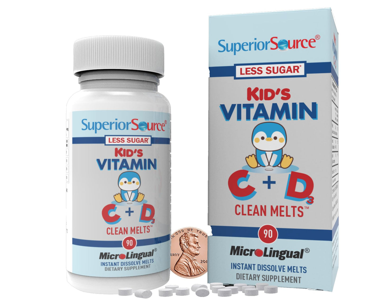 Superior Source Kid's Vitamin C & D3 Clean Melts – Immune Support for Kids