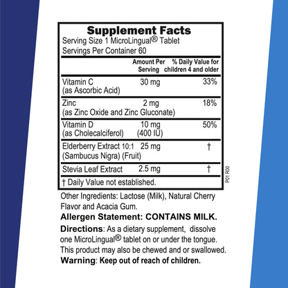 Superior Source Kid's Immune Clean Melts - Immunity Support (C, D3, Zinc, Elderberry) - Non-GMO & Gluten-Free